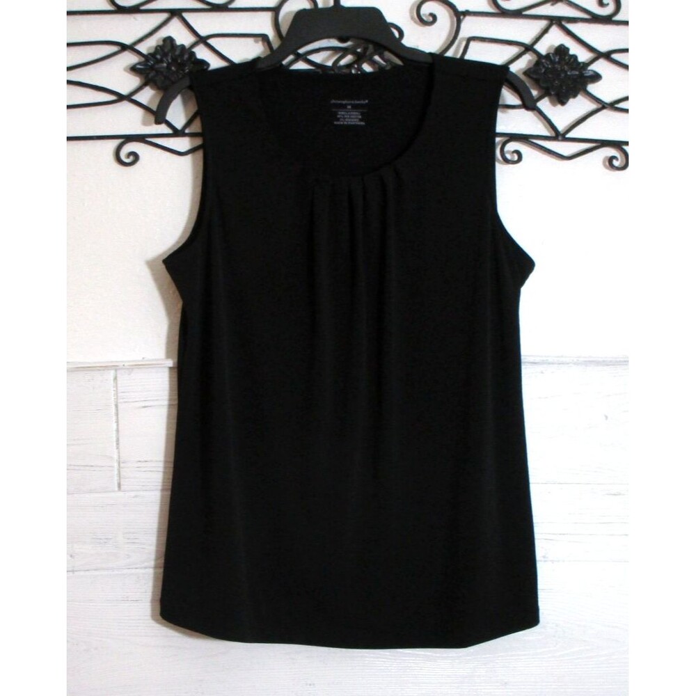 Christopher & Banks Women's Top Size M Sleeveless Black Round Neck